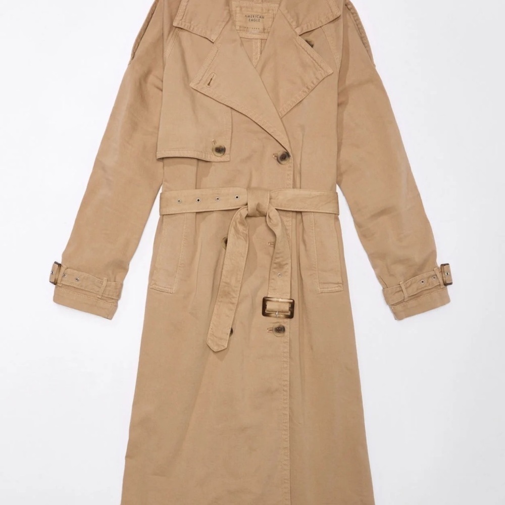 AE Dreamy Drape Tan Trench Coat Size XL - Picture 3 of 10